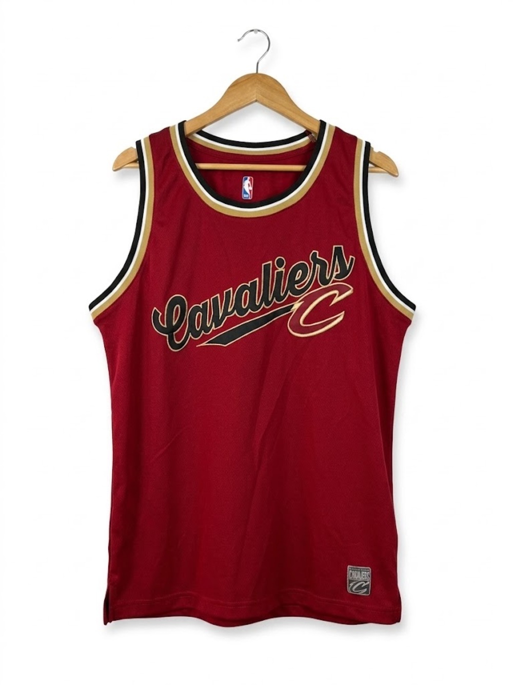 NBA Cavaliers Red and Gold Basketball Jersey